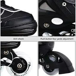 dolbycreation Inline Skates with Sparkle Adjustable, Front Light up Wheels In-line Skates - Size 7 UK image 3