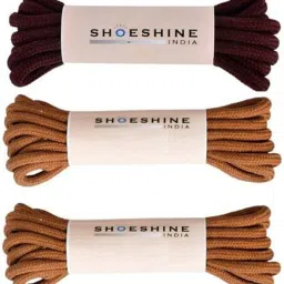 SHOESHINE Round Boot Lace Casual, Hiking Shoelace (Pack of 3 Pairs) 4mm Thick Shoe Laces, Pack of Tan & Chocolate, Medium 120cm Shoe Lace-image-63
