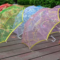 infispace Ladoo Gopal Ji Fancy Chhatri Umbrella for , 12 Inchs & Green Color pack of 2 Umbrella image 3