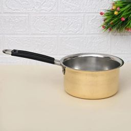 Saucepan | 100% Pure Brass Pan/Sauce Pan/Chai/Milk Pot/Tapeli Non Stick Sauce Pan 18 cm diameter 1.5 L capacity-image-38