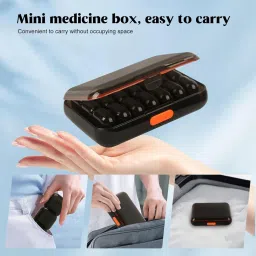 inkulture 7 Days Day 3 Times a Pill Box, Push Button Supplements Waterproof | 01 Pcs Pill Box image 4