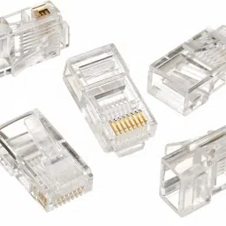 DEALZIA Cat6 RJ45 Ends, Cat6 Connector, Cat6 / Cat5e RJ45 Connector, Ethernet Cable Crimp Connectors UTP Network Plug for Solid Wire and Standard Cable, LAN Crimp Module Plugs Transparent (Pack of 100) Network Interface Card image 5