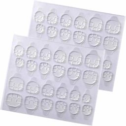 Nail Adhesive Tabs for Artificial Nails/False Nail Tips Extension Tools (Transparent) - Pack of 2 Sheets (24 tips per sheet)-14