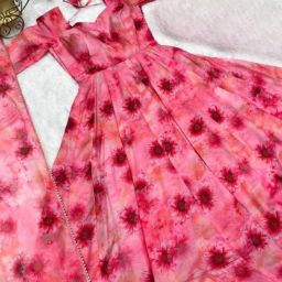 Printed Georgette Stitched Anarkali Gown-image-77