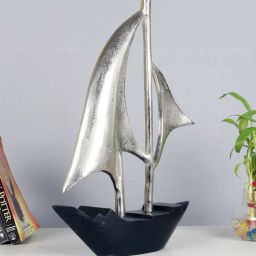 de maison decor Dream Boat Silver& Black Aluminium Showpiece-picture-10