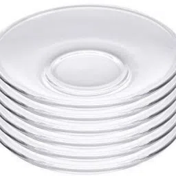 Pack of 6 Glass 215 ml Glass Saucer,Milk,Hot/Cold Drinks,Lemon,Green Tea,Coffee Cup Saucer Set-picture-11