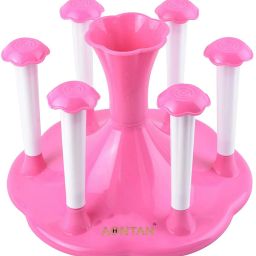 Stylish Tea Coffee Mug Cup Virgin Plastic cup stand Glass and Spoon Organiser for Glasses and Cutlery Glass Stand PINK Plastic Iron Holder-16