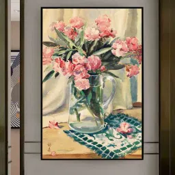 art street Rose Multicolour Engineered Wood Framed Canvas Wall Painting-picture-44