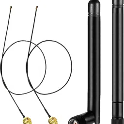 Netboon 3dBi RP SMA Male Rubber Duck Antenna with RG 1.13 Cable-Pack of 2 Antenna Amplifier-image-81