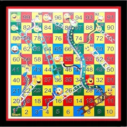 tredd enterprises Wooden Ludo and Snakes Ladders 2 in 1 Combo Set With Dice Coins 12X12 Inch, Strategy & War Board Game image 3