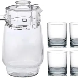 Versatile Transparent Jug & 4 Glass Set for Beverage Service - B46 Jug Glass Set-image-18