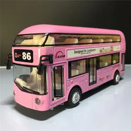 darvice Double Decker Bus Toy For Kids Light Music Pull Back-picture-2