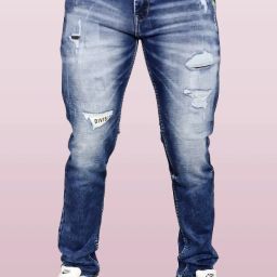Men Slim Mid Rise Blue Jeans-image-68