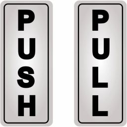 5 inch Push Pull Metal Sign Stickers Self Office Hospital Mall Gate Sticker (Silver) Non-Reusable Sticker-image-98