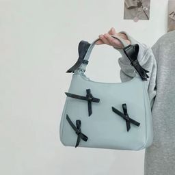liziqi Blue Women Sling Bag Chic PU Leather Sling Bag with Bow Detailing-picture-33