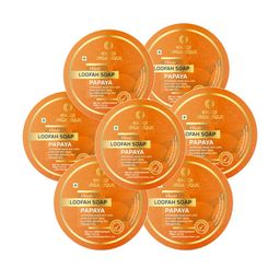 Khadi Organique Set Of 7 Papaya Herbal Loofah Soap with Essential Oils - 125g Each-62