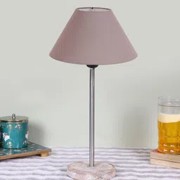 Devansh Grey Textured Wooden Contemporary Frustum Shaped Table Lamp-14