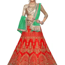 Maroosh Embroidered Thread Work Semi-Stiched Lehenga & Blouse With Dupatta-picture-45