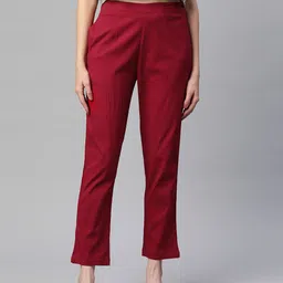 Readiprint Fashions Women Maroon Solid Regular Trousers-image-38