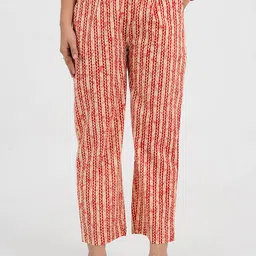 GULABOSITABO Women Geometric Printed Original Pleated Trousers-image-58