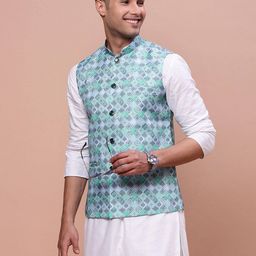 showoff Men Printed Slim Fit Nehru Jacket image 1
