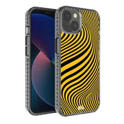 DailyObjects Black & Yellow Ochre Waves Stride iPhone 13 Back Case-22