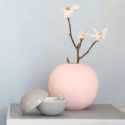 PUREZENTO Cooee Pink Ceramic Round Shaped Flower Vase-image-4