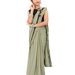 Dhyey Fashion Girls Sequinned Ready to Wear Saree-image-80
