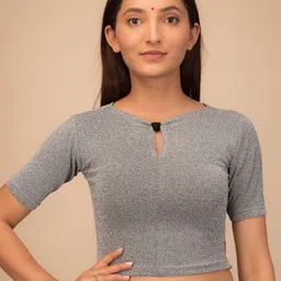 Bindigasm's Advi Keyhole Neck Stretchable Saree Blouse-image-97