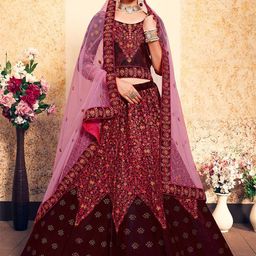 ODETTE Embroidered Semi-Stitched Lehenga & Unstitched Blouse With Dupatta-picture-25