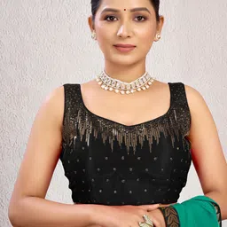 KALINI Embroidered Padded Silk Saree Blouse-picture-58