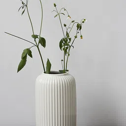 Art Street White Textured Ceramic Vase-image-85