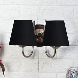 Devansh Black Metal Traditional Frustum Shaped Wall Lamp-image-18
