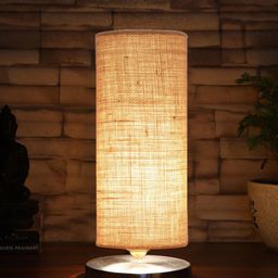 Devansh Beige Textured Steel Table Lamp With Jute Shade-57