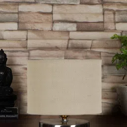 Devansh White Textured Steel Table Lamp With Jute Shade-33