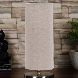 Devansh White Textured Steel Table Lamp With Jute Shade-15