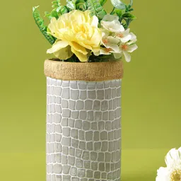 TAYHAA Grey Textured Ceramic Planter-50