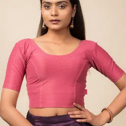 Bindigasm's Advi Women Self Designed Stretchable Slip On Cotton Saree Blouse-image-87