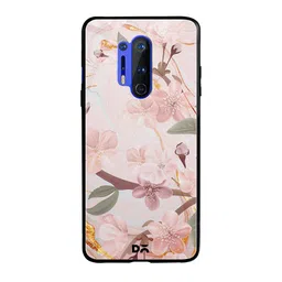 DailyObjects Pink & Green Marble Flowers OnePlus 8 Pro Glass Case-99