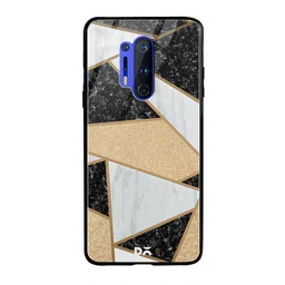DailyObjects Grey & Black Marble Quatret OnePlus 8 Pro Glass Case-image-41