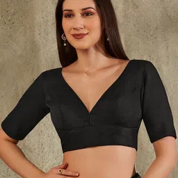 SALWAR STUDIO V-Neck Saree Blouse-47