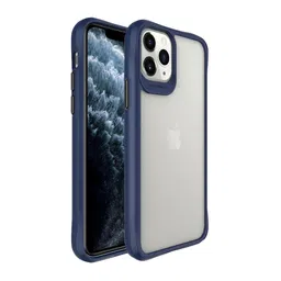 Daily Objects Transparent Solid  Blue Hybrid Clear Case Cover iPhone 11 Pro Back Case-31