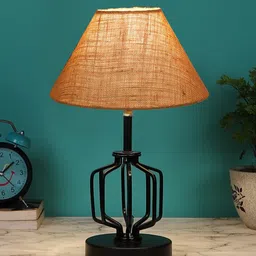 Devansh Beige Jute Table lamp with Iron Base-0