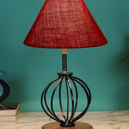 Devansh Maroon Solid Table Lamp-24