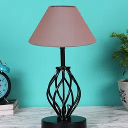 Devansh Black & Grey Cotton Table Lamps with Iron-12