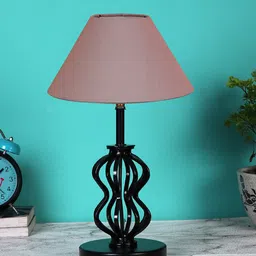 Devansh Grey & Black Solid Metal Table Lamp-11