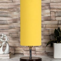 Devansh Yellow & Brown Solid Table Lamp With Shade-6