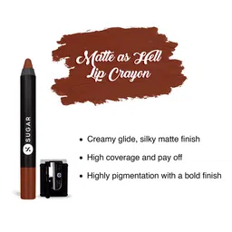 SUGAR Matte As Hell Crayon Lipstick with Sharpener -Emma Woodhouse 19 image 2