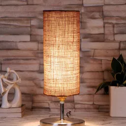 Devansh Beige Textured Steel Table Lamp With Jute Shade image 5