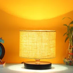 Devansh Yellow Jute Table lamps with Iron Base & Shade image 4